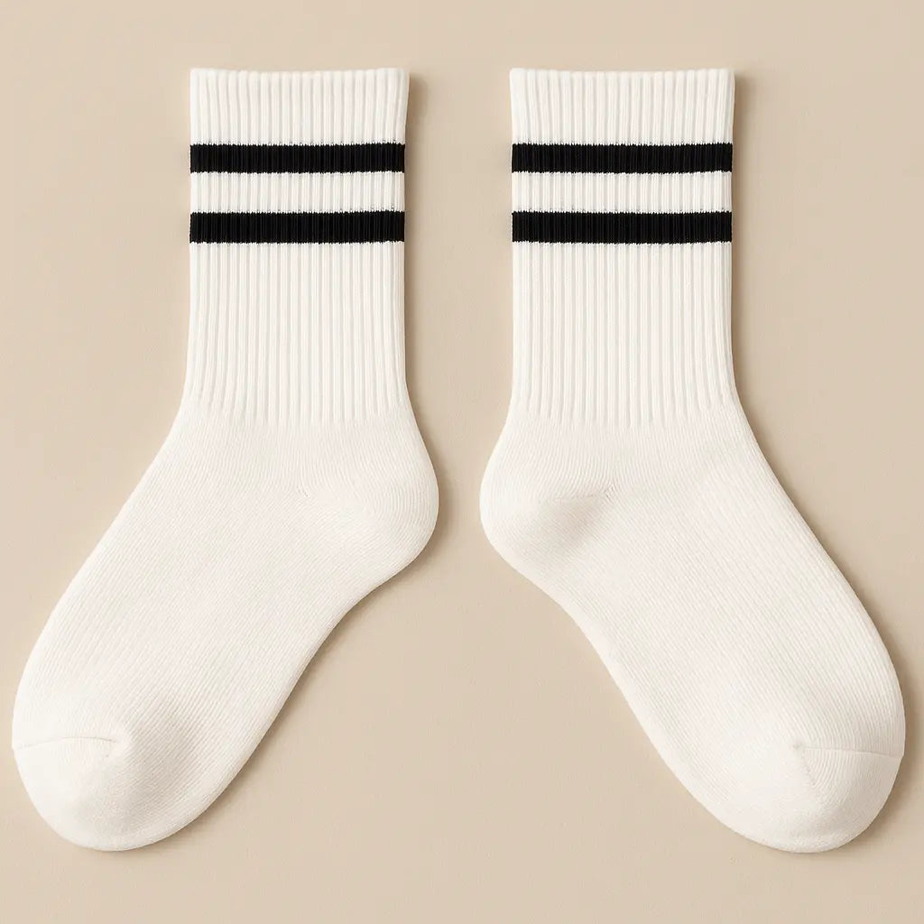 Chaussettes femmes sport mollet coton blanches paire