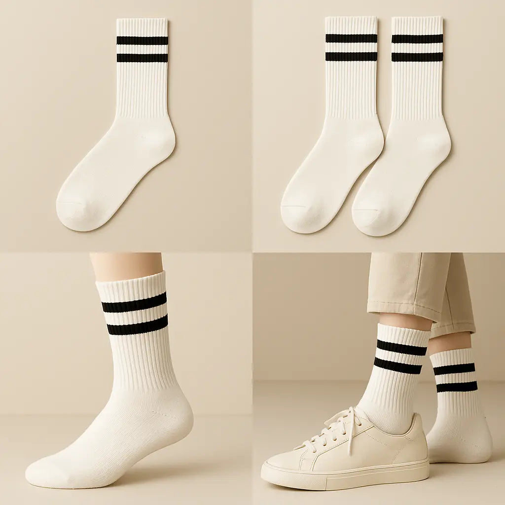 Chaussettes femmes sport mollet coton blanches galerie produit