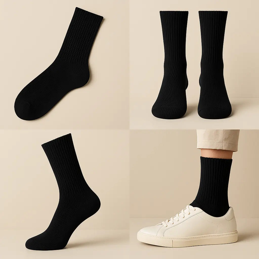 Chaussettes Femmes Sport Mollet Coton Noir galerie produit