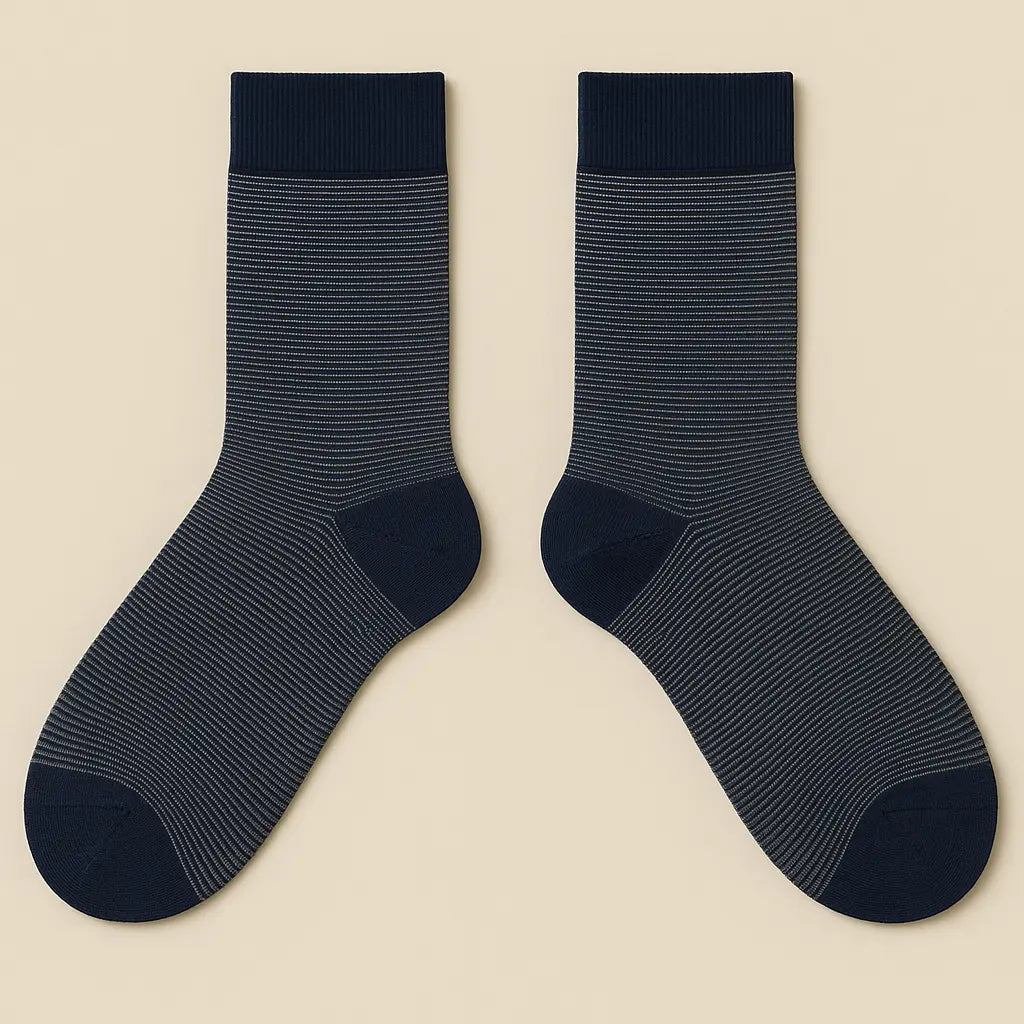 Chaussettes hommes City mollet coton bleu marine paire