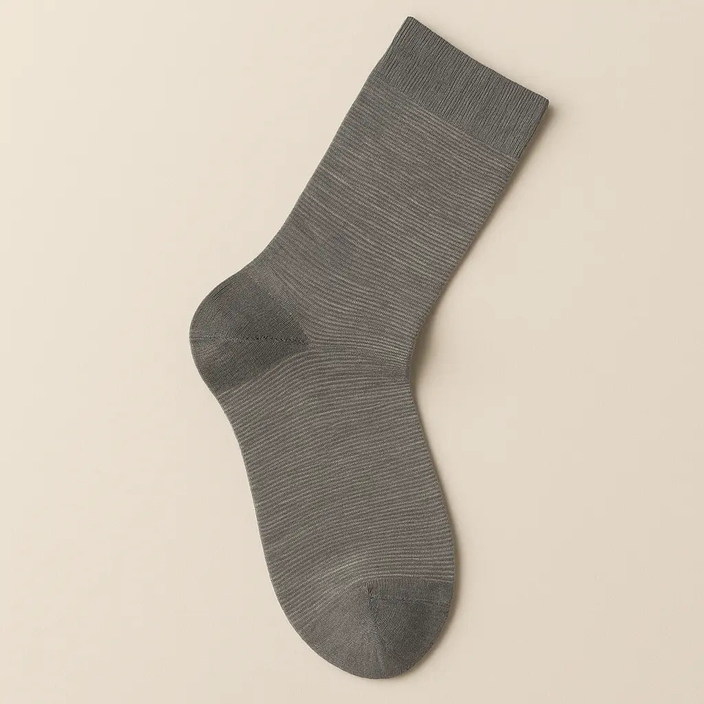 Chaussettes hommes City mollet coton gris clair vue à plat