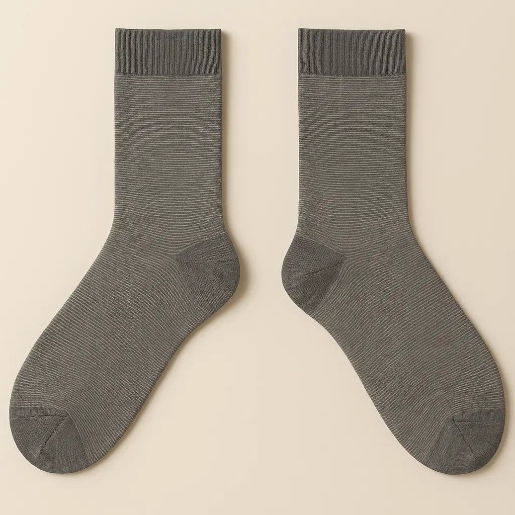 Chaussettes hommes City mollet coton gris clair paire