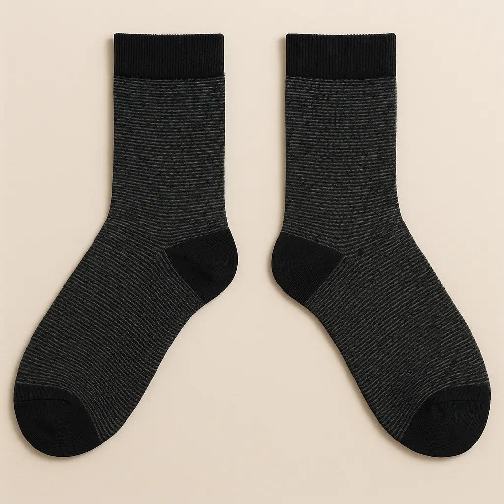 Chaussettes Homme City mi-mollet coton noir paire