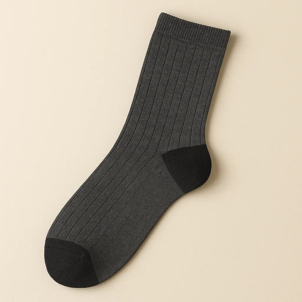 Chaussettes Hommes City en coton mollet gris foncé vue à plat