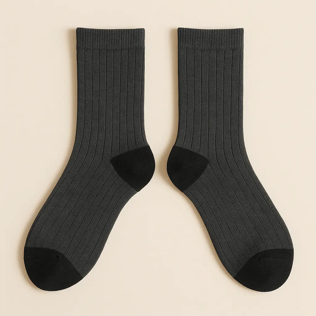 Chaussettes Hommes City en coton mollet gris foncé paire