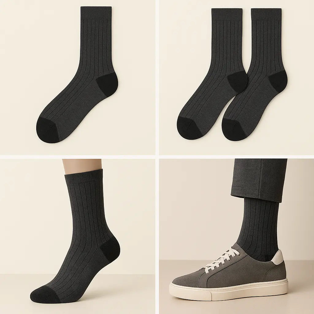 Chaussettes Hommes City en coton mollet gris foncé galerie produit