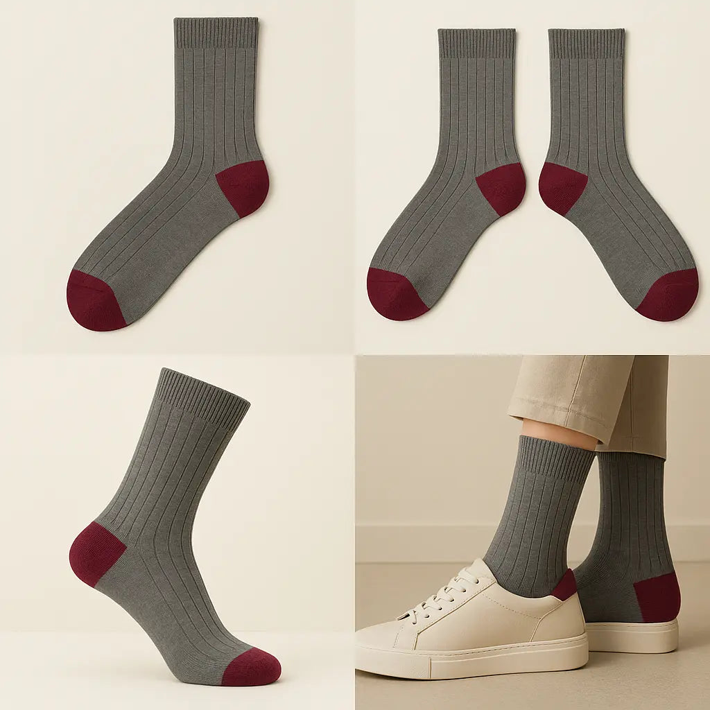 Chaussettes Homme City Mollet Coton Gris Clair galerie produit