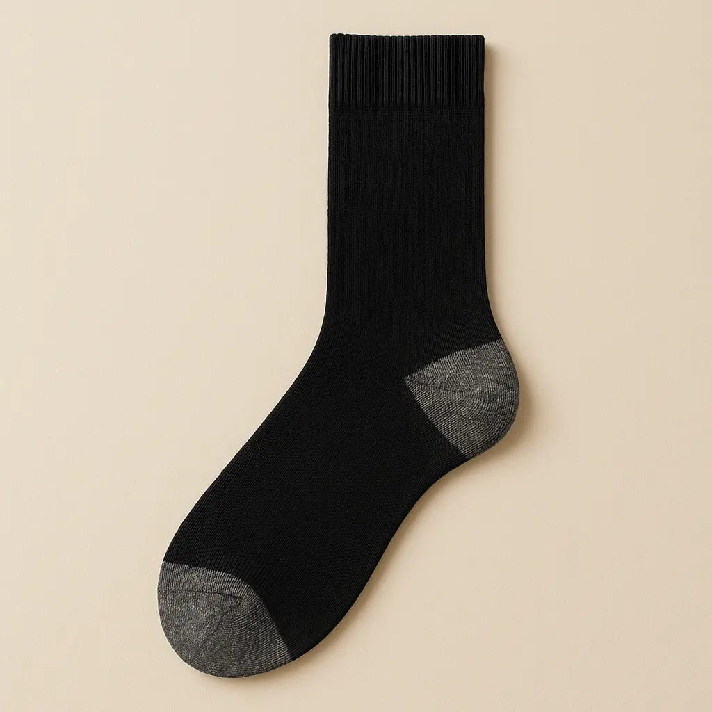 Chaussettes Hommes City Noir Mollet en Coton vue à plat
