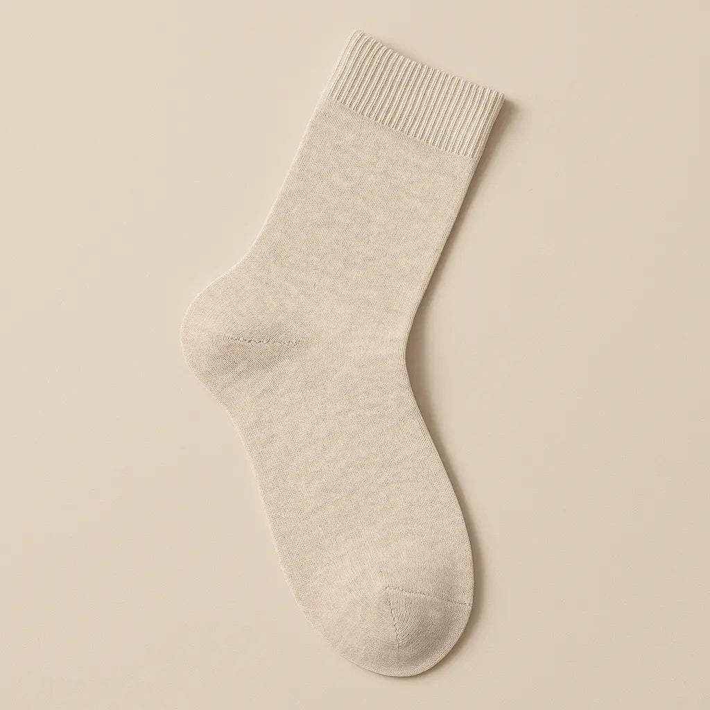 Chaussettes hommes Couleurs beige en coton Mollet vue à plat