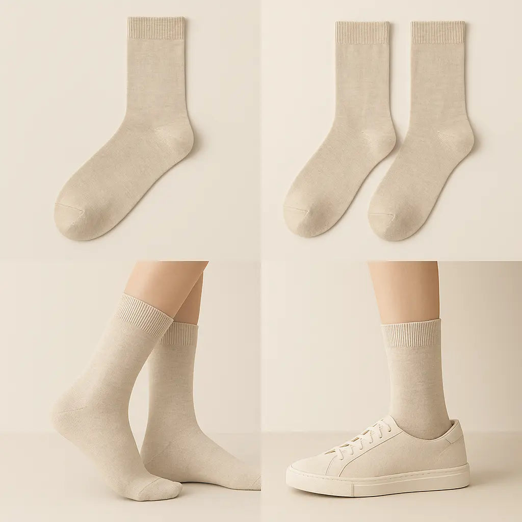 Chaussettes hommes Couleurs beige en coton Mollet galerie produit