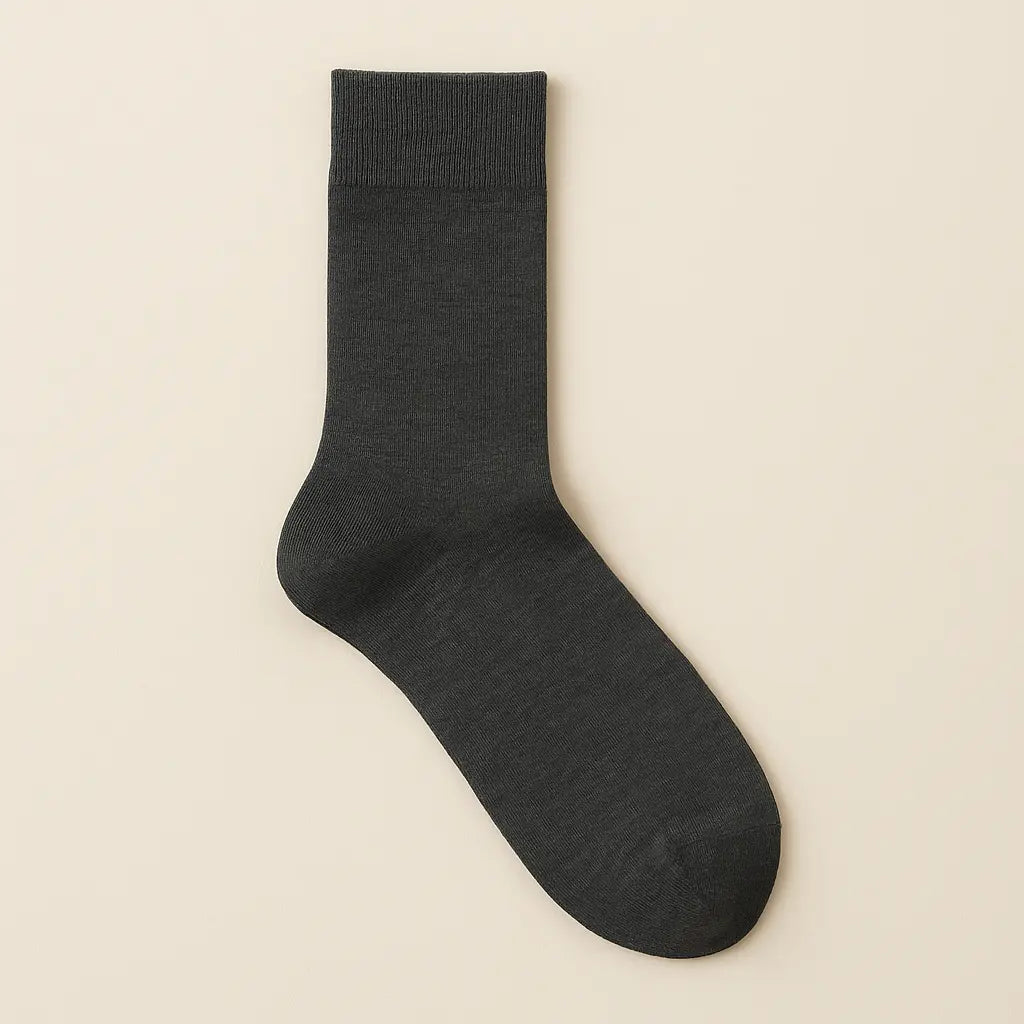 Chaussettes Homme Couleurs Mollet Coton Gris Foncé vue à plat