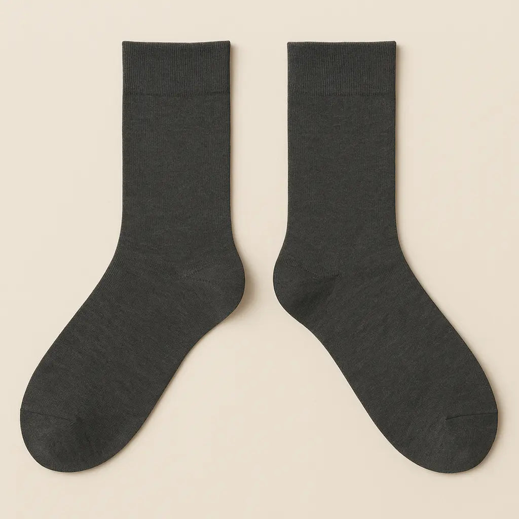 Chaussettes Homme Couleurs Mollet Coton Gris Foncé paire