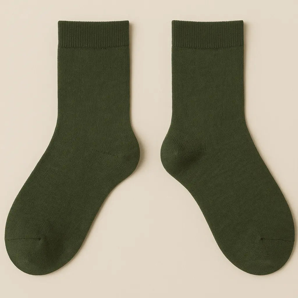 Chaussettes Hommes Couleurs Vert Kaki Mollet Coton paire