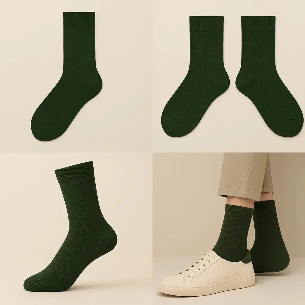 Chaussettes Hommes Couleurs Vert Kaki Mollet Coton galerie produit