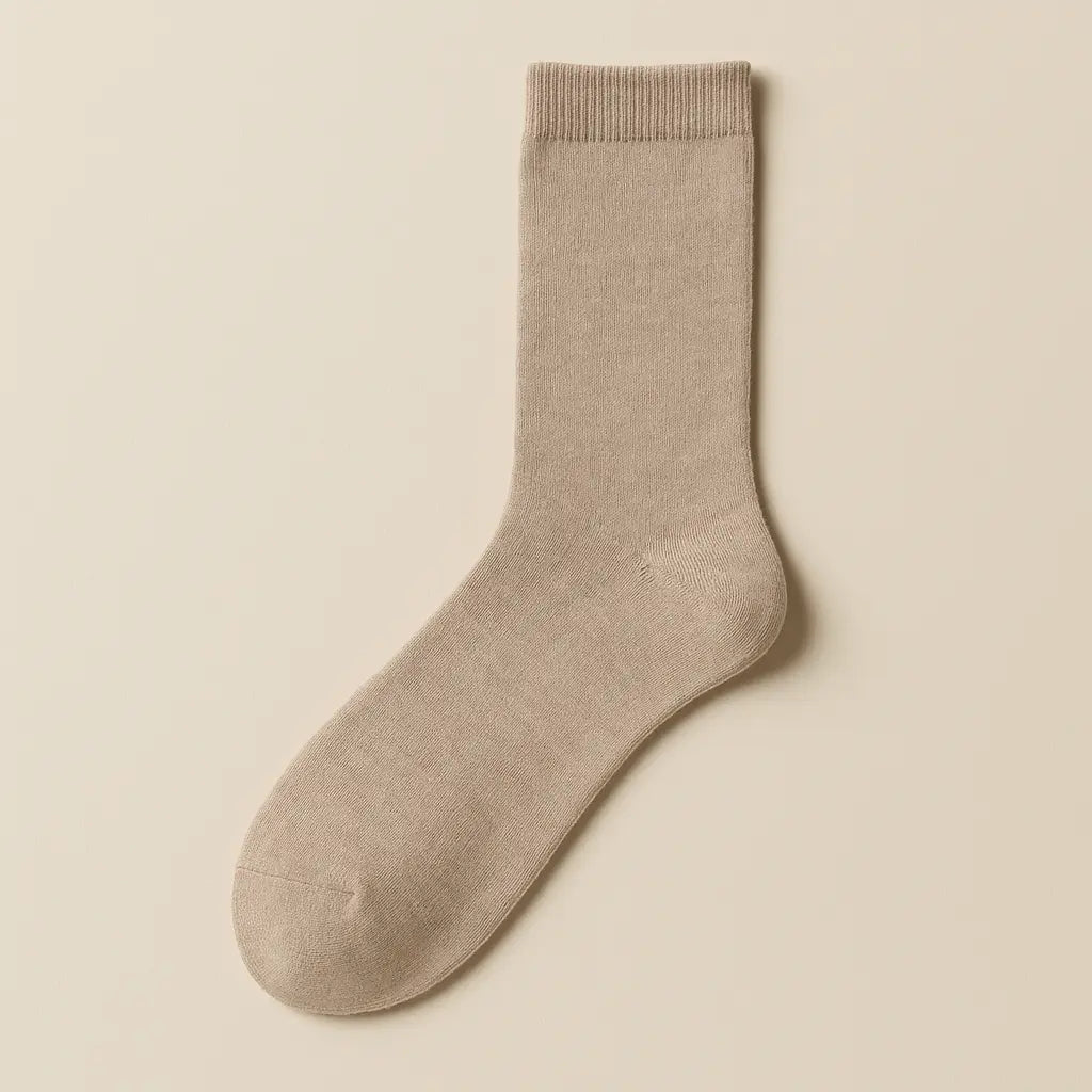Chaussettes hommes Couleurs beige coton mollet vue à plat