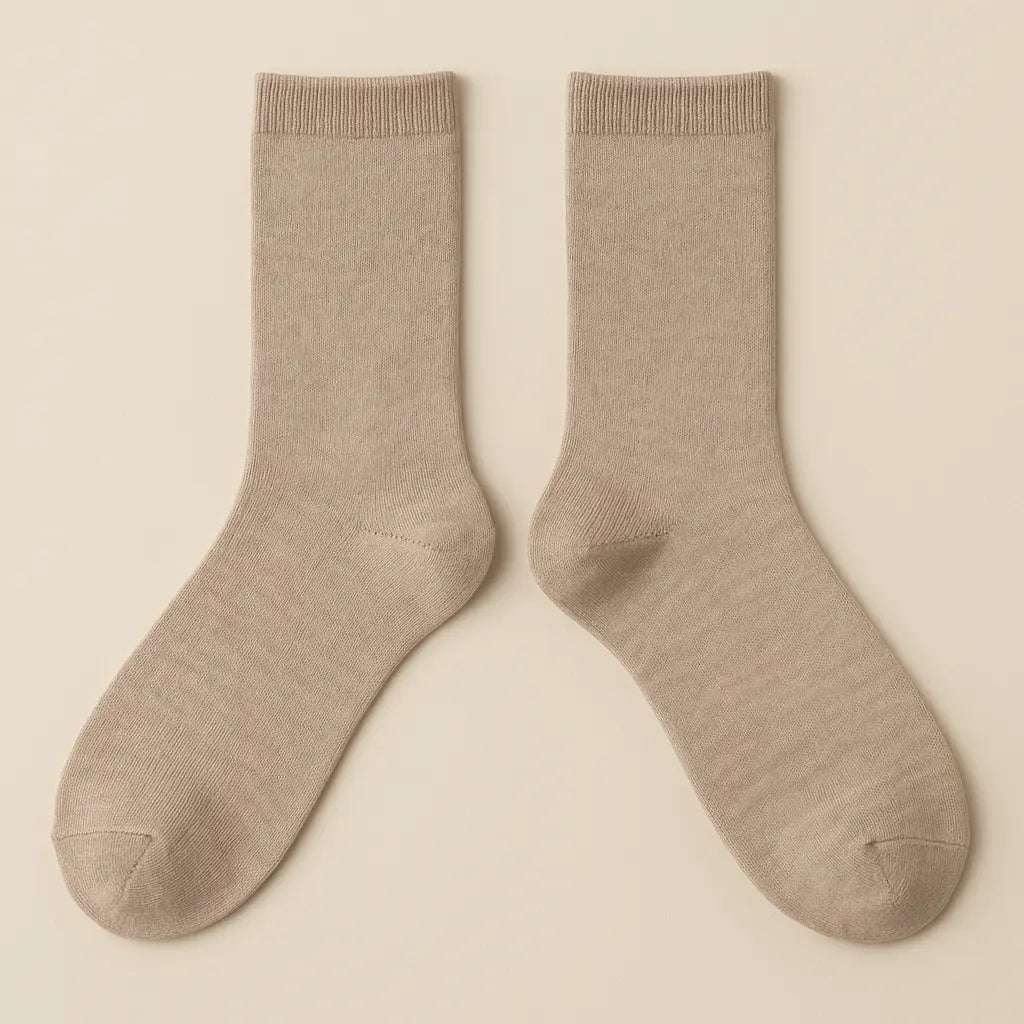 Chaussettes hommes Couleurs beige coton mollet paire