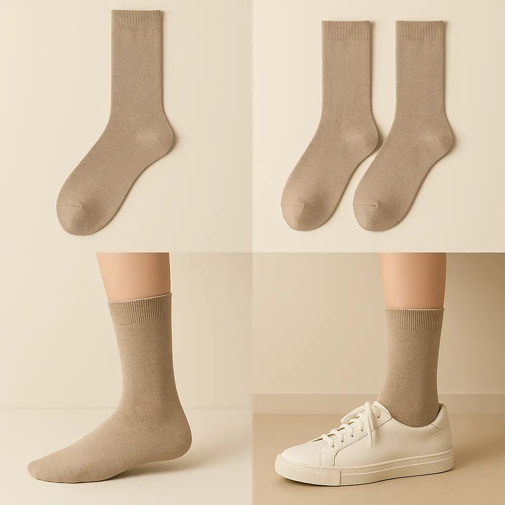Chaussettes hommes Couleurs beige coton mollet galerie produit