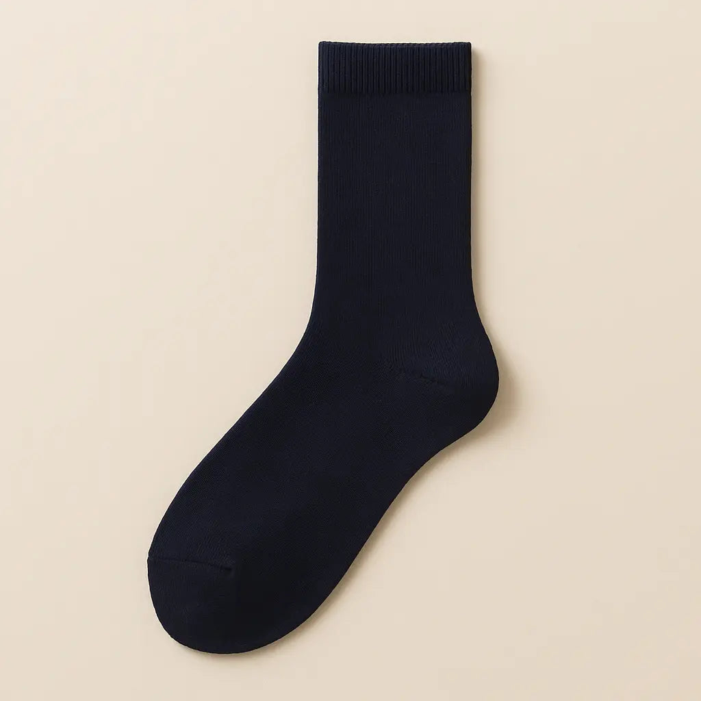 Chaussettes hommes Couleurs bleu marine coton mollet vue à plat