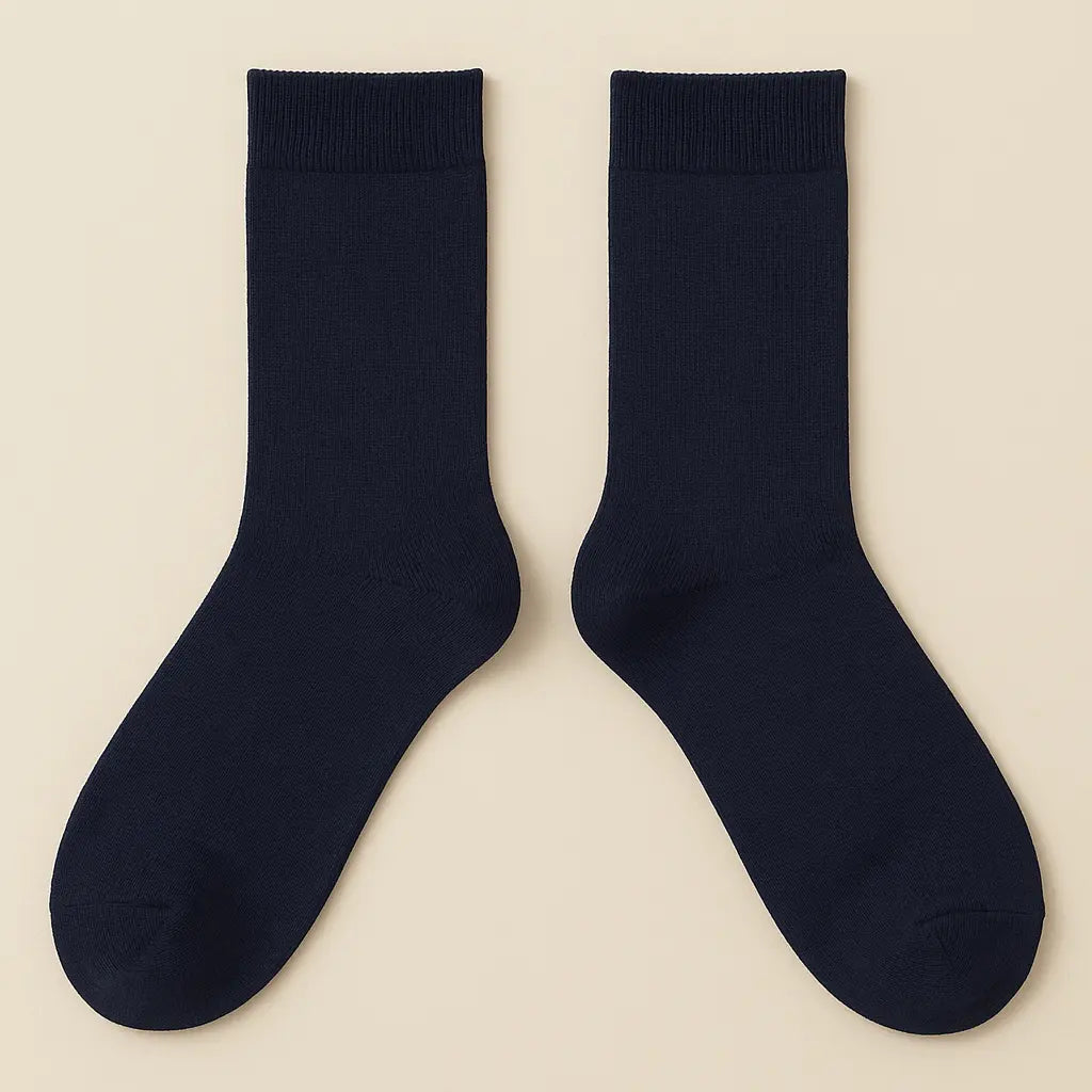 Chaussettes hommes Couleurs bleu marine coton mollet paire
