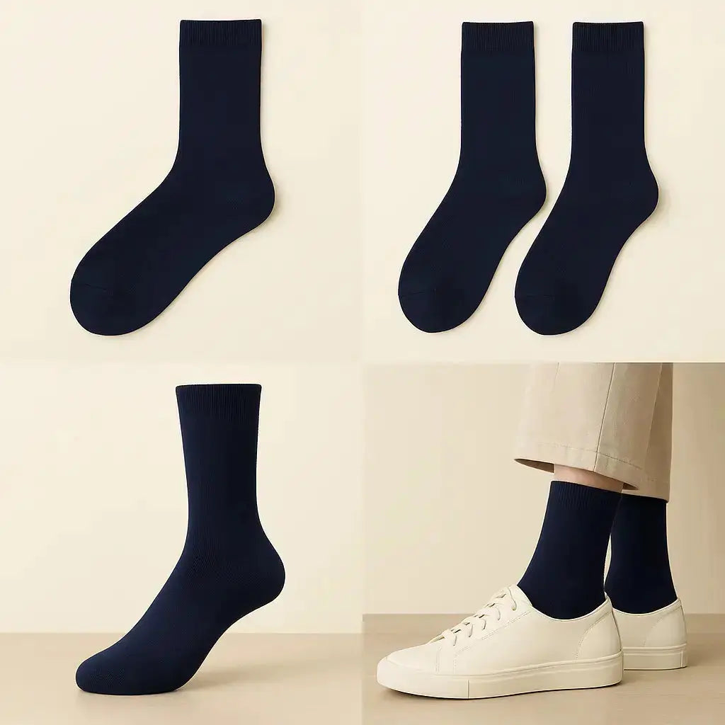Chaussettes hommes Couleurs bleu marine coton mollet galerie produit