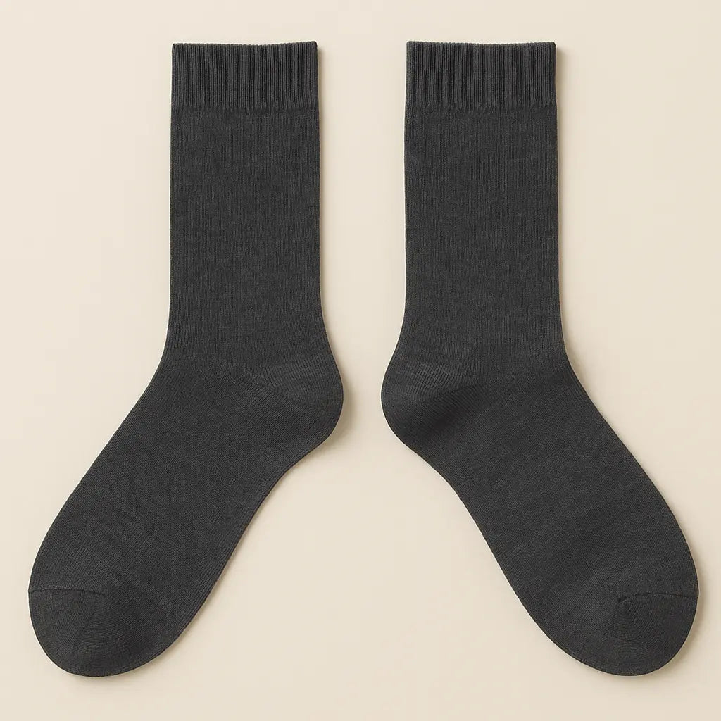 Chaussettes Hommes Couleurs Gris Foncé Mollet Coton paire
