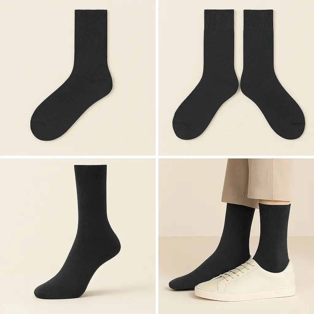 Chaussettes Hommes Couleurs Gris Foncé Mollet Coton galerie produit