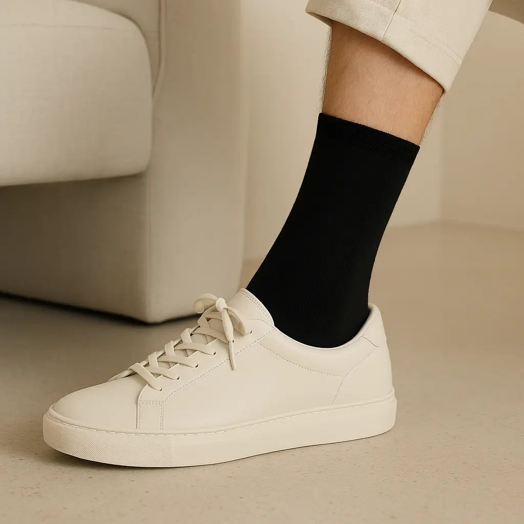 Chaussettes hommes noir mollet en coton SOXX Couleurs en situation