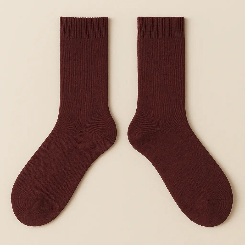 Chaussettes Hommes Couleurs Bordeaux Mollet en Coton paire