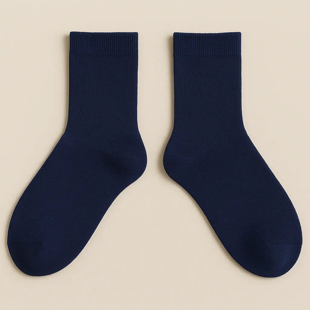 Chaussettes homme Essential mi-mollet coton bleu marine paire