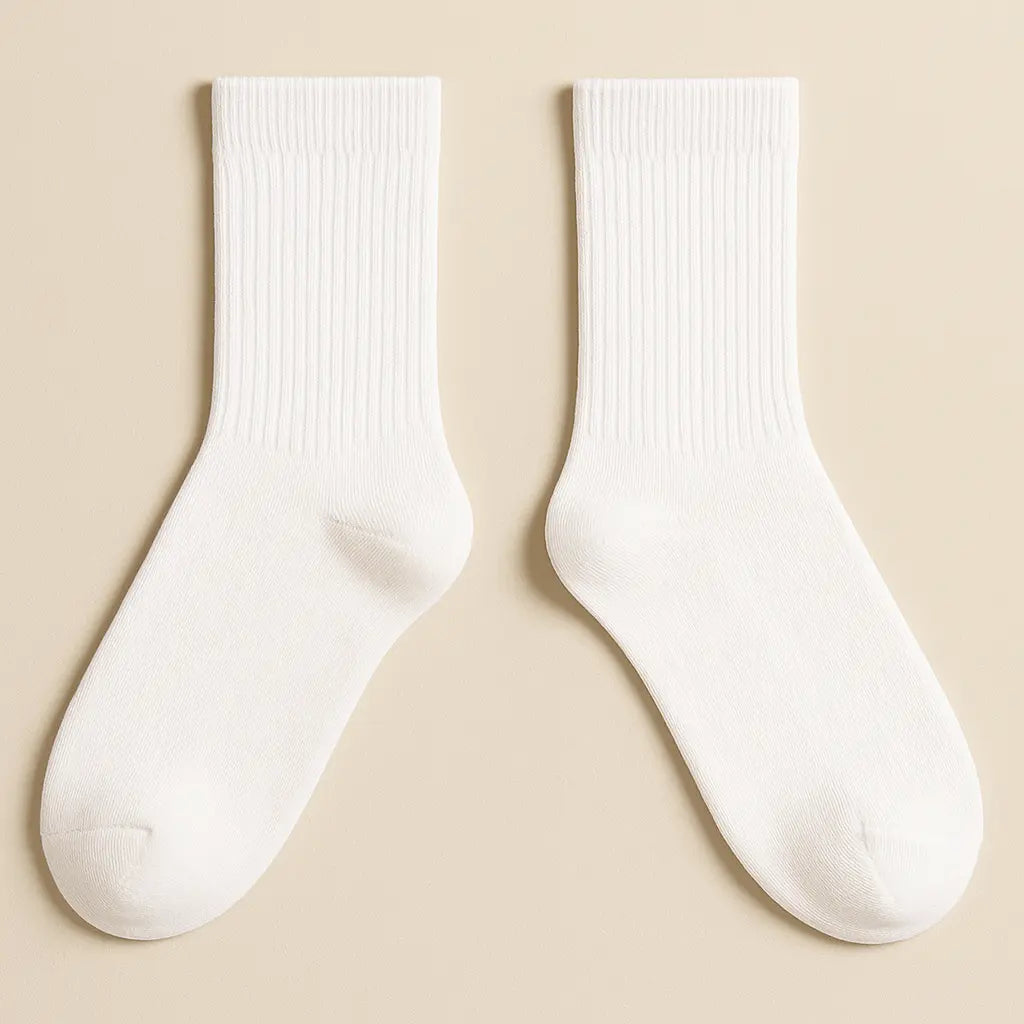 Chaussettes hommes Essential mollet coton blanc paire