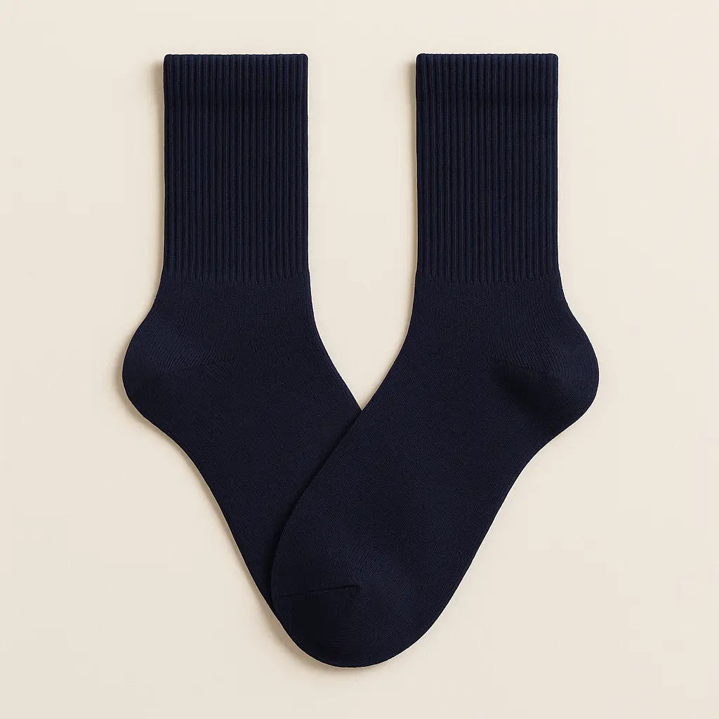 Chaussettes hommes Essential mollet coton bleu marine paire