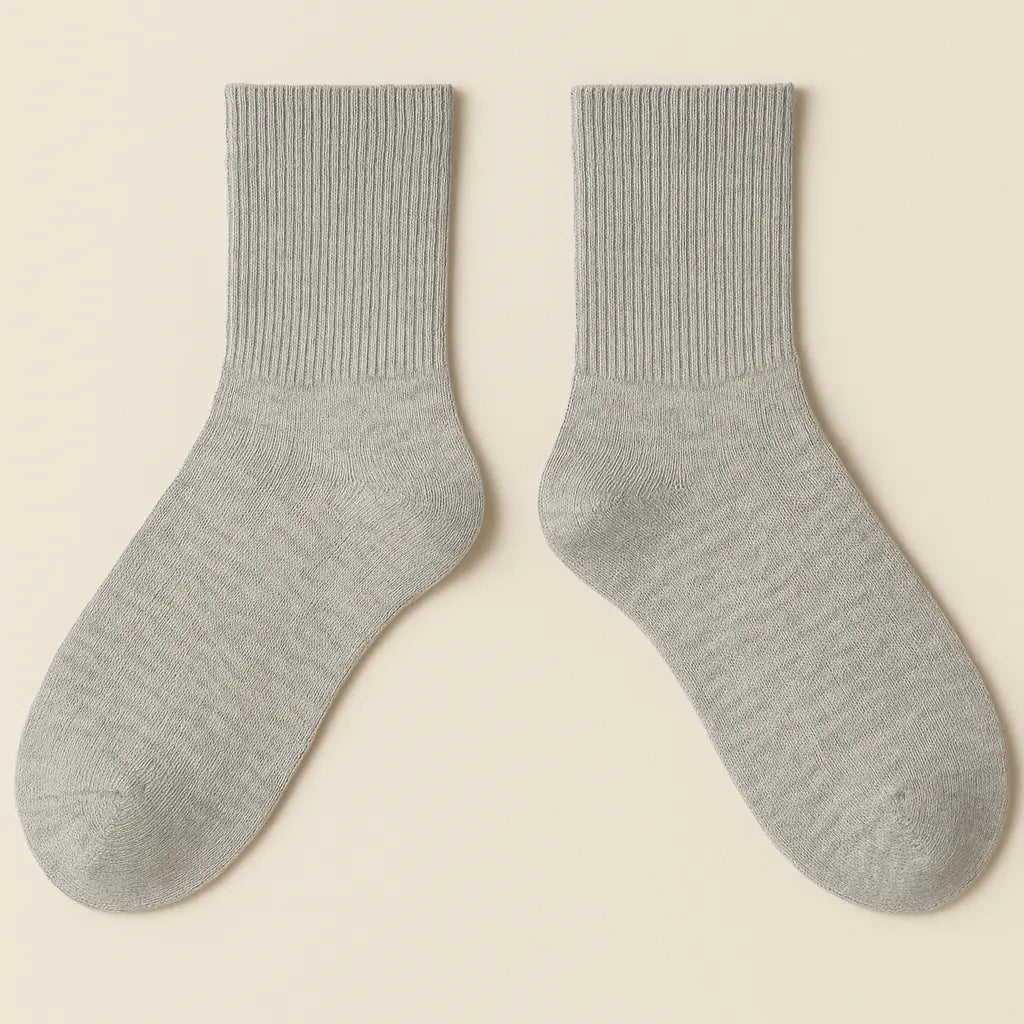 Chaussettes hommes Essential mollet coton gris clair paire