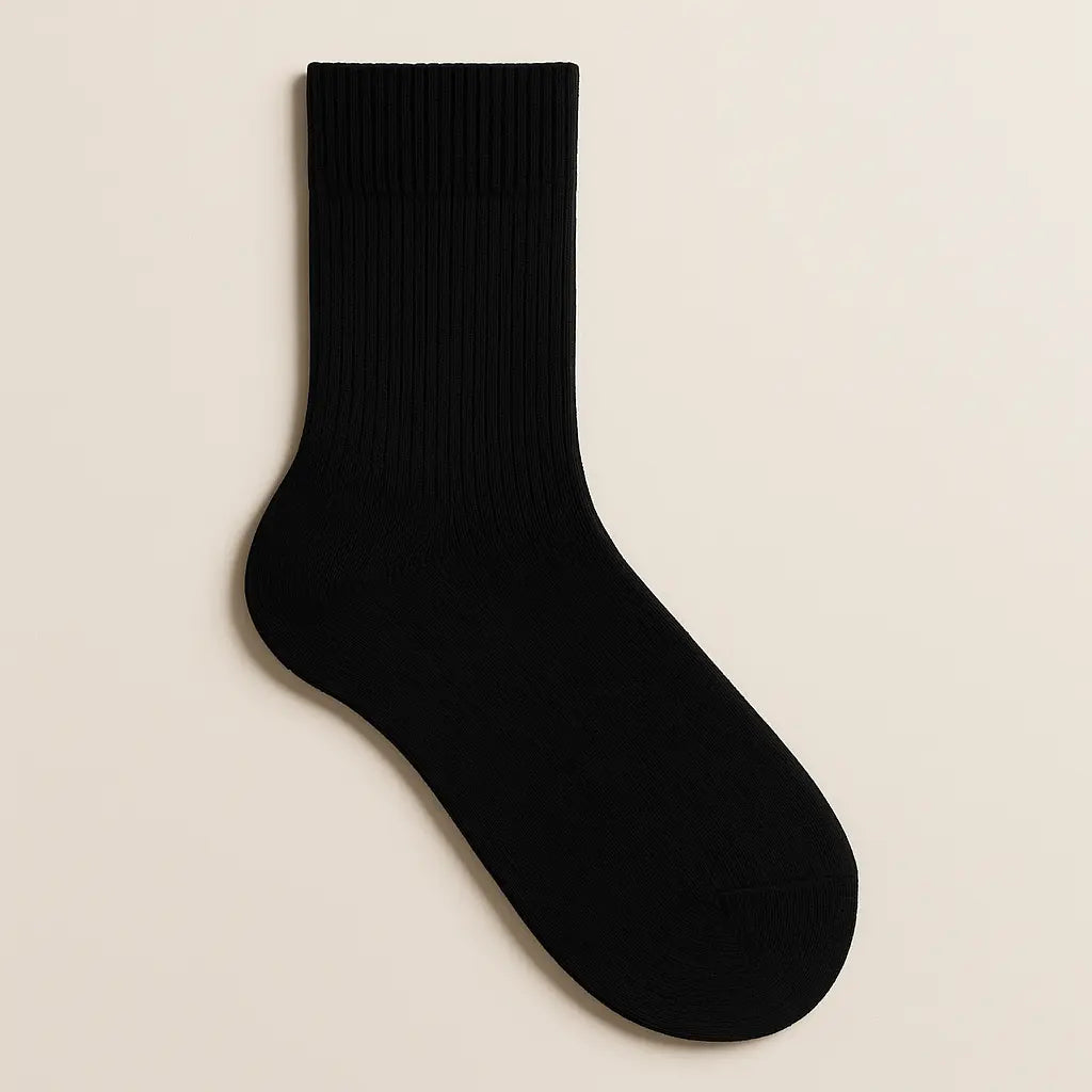 Chaussettes hommes Essential noir en coton mollet vue à plat