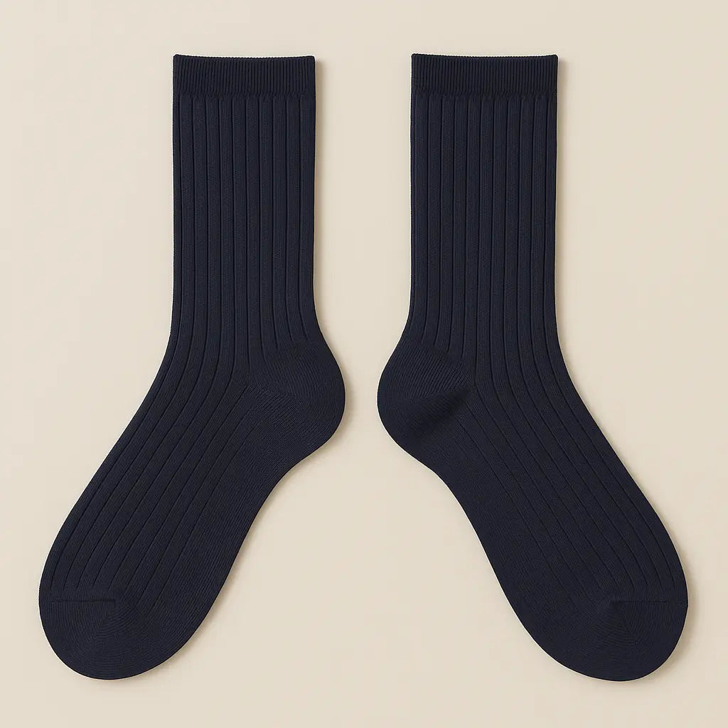 Chaussettes homme Essential mollet coton bleu marine paire