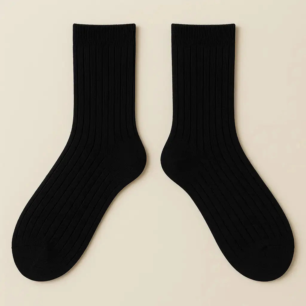 Chaussettes hommes Essential montantes en coton noir paire
