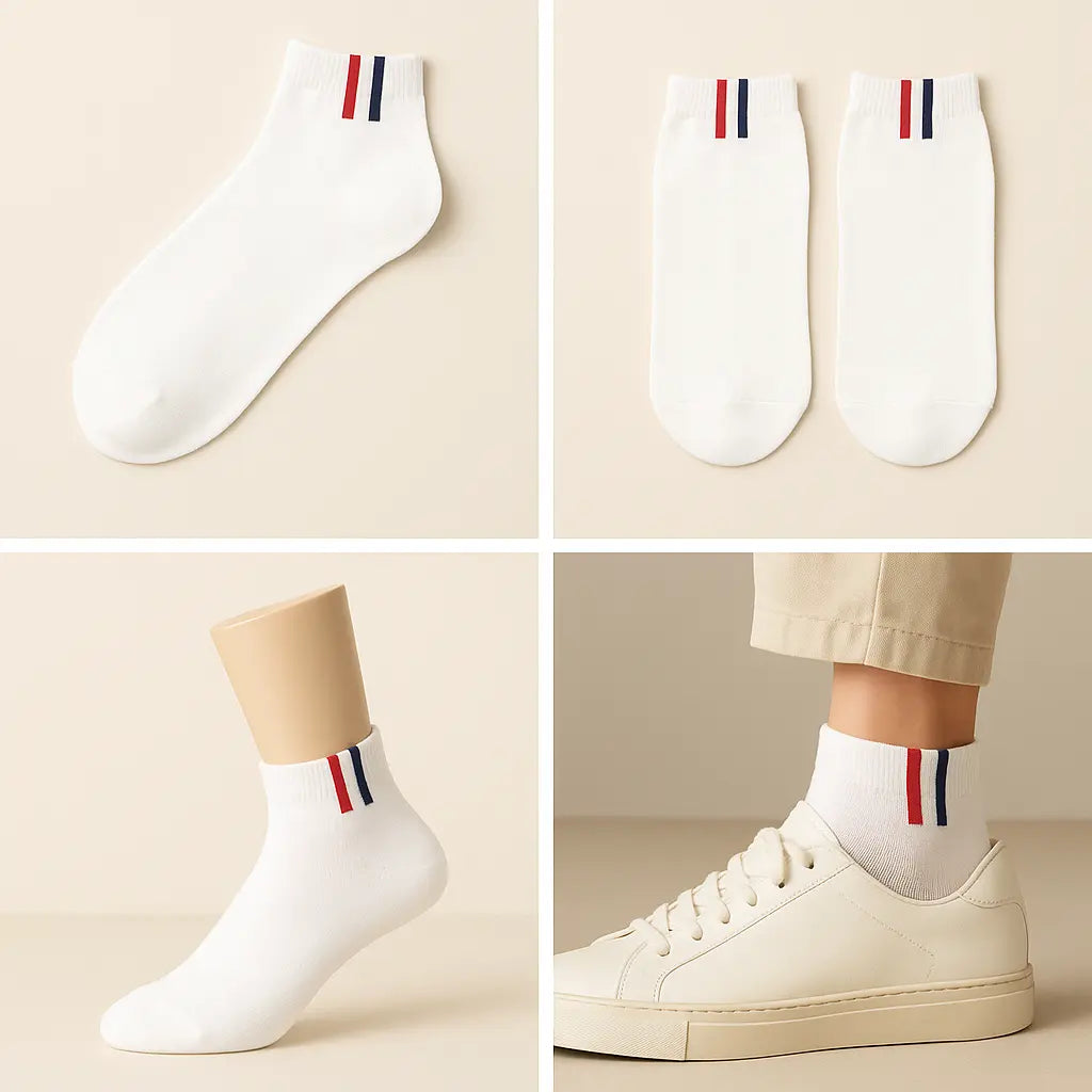 Chaussettes hommes France socquettes coton blanc galerie produit