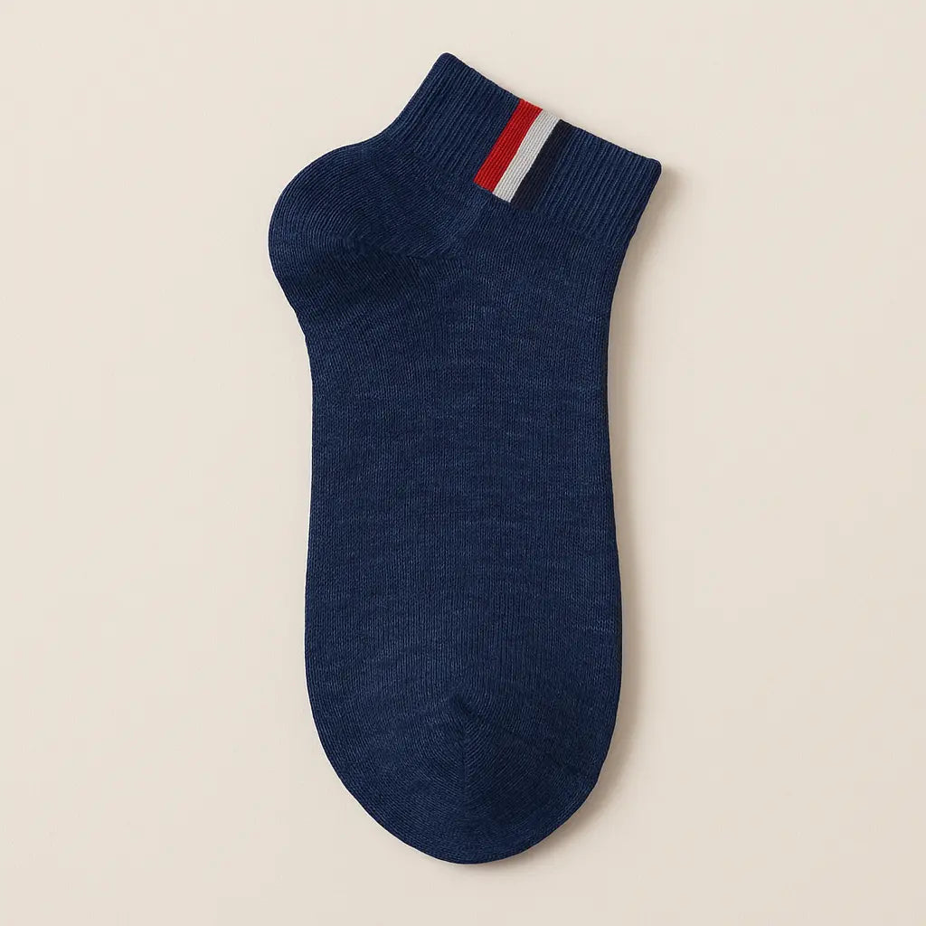 Chaussettes Homme France Socquettes Coton Bleu Marine vue à plat