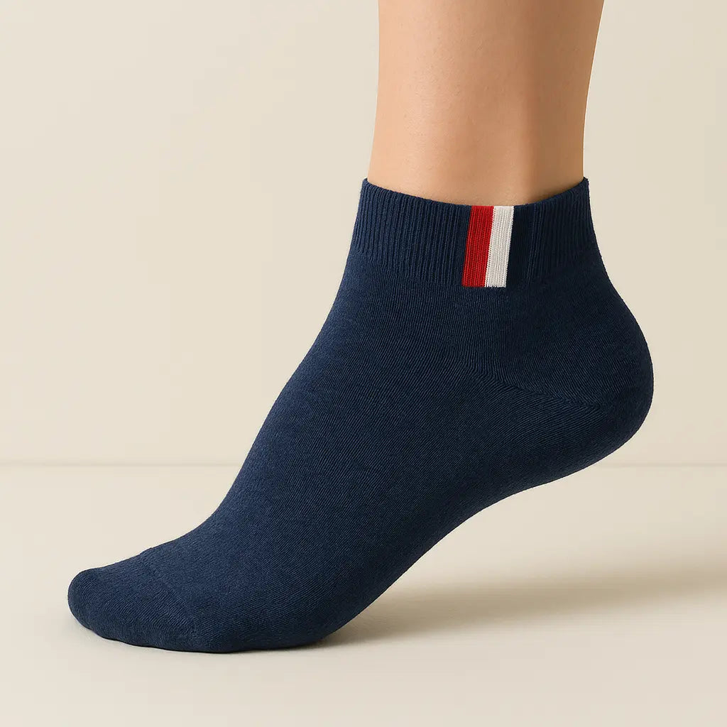 Chaussettes Homme France Socquettes Coton Bleu Marine sur pied mannequin