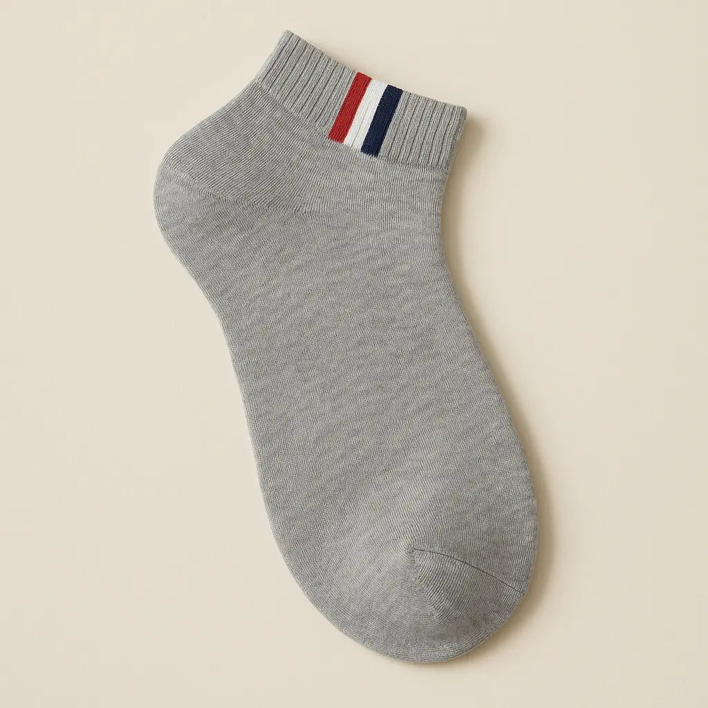 Chaussettes Hommes France Socquette Coton Gris Clair vue à plat