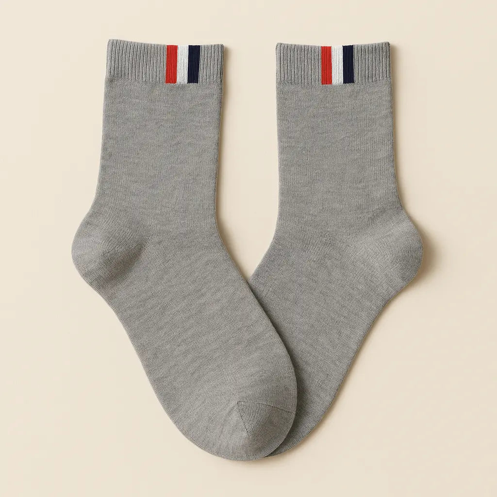 Chaussettes Hommes France Socquette Coton Gris Clair paire