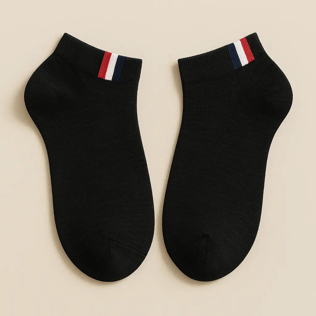 Chaussettes hommes France noires socquettes coton paire