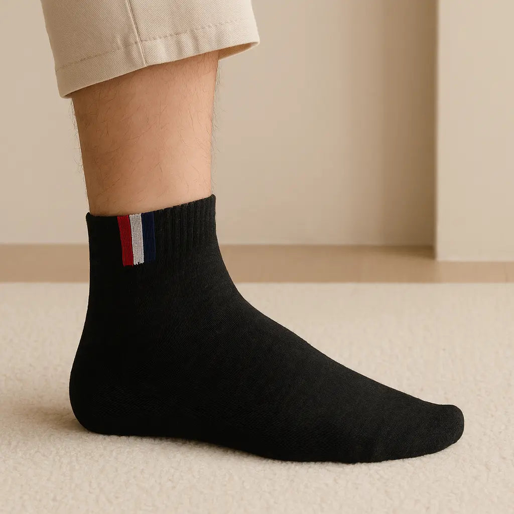 Chaussettes hommes France noires socquettes coton en situation