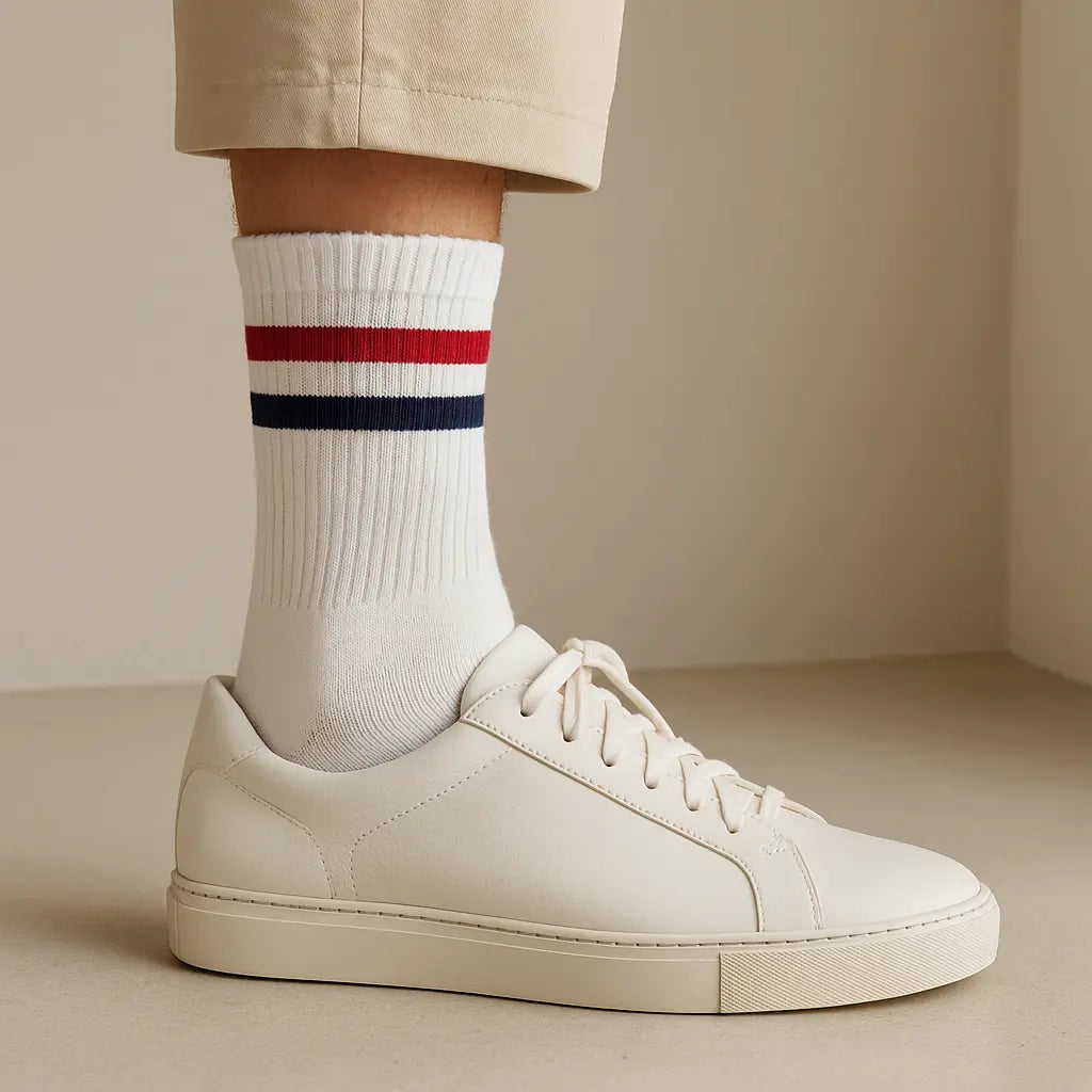 Chaussettes Homme France Mollet Coton Blanc avec chaussures
