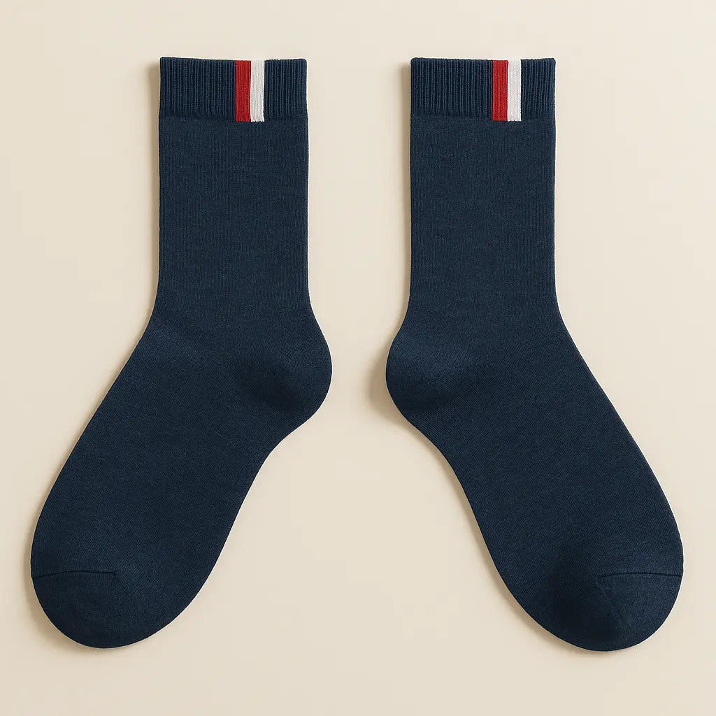 Chaussettes hommes France mollet coton bleu marine paire
