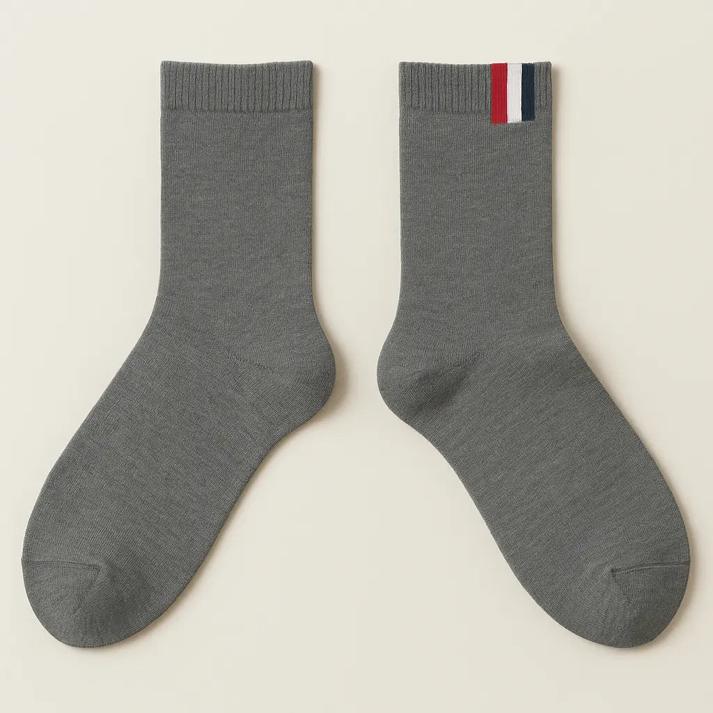 Chaussettes hommes France mollet coton gris foncé paire