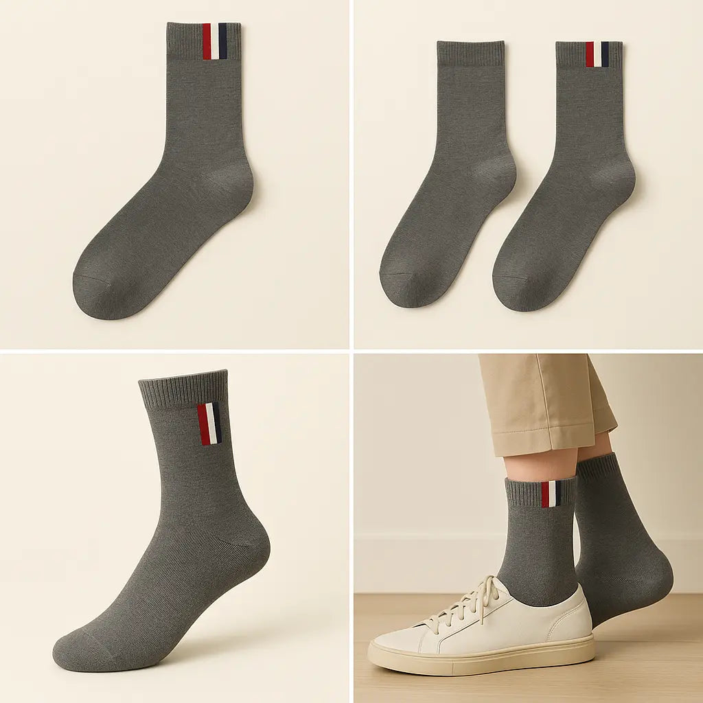 Chaussettes hommes France mollet coton gris foncé galerie produit