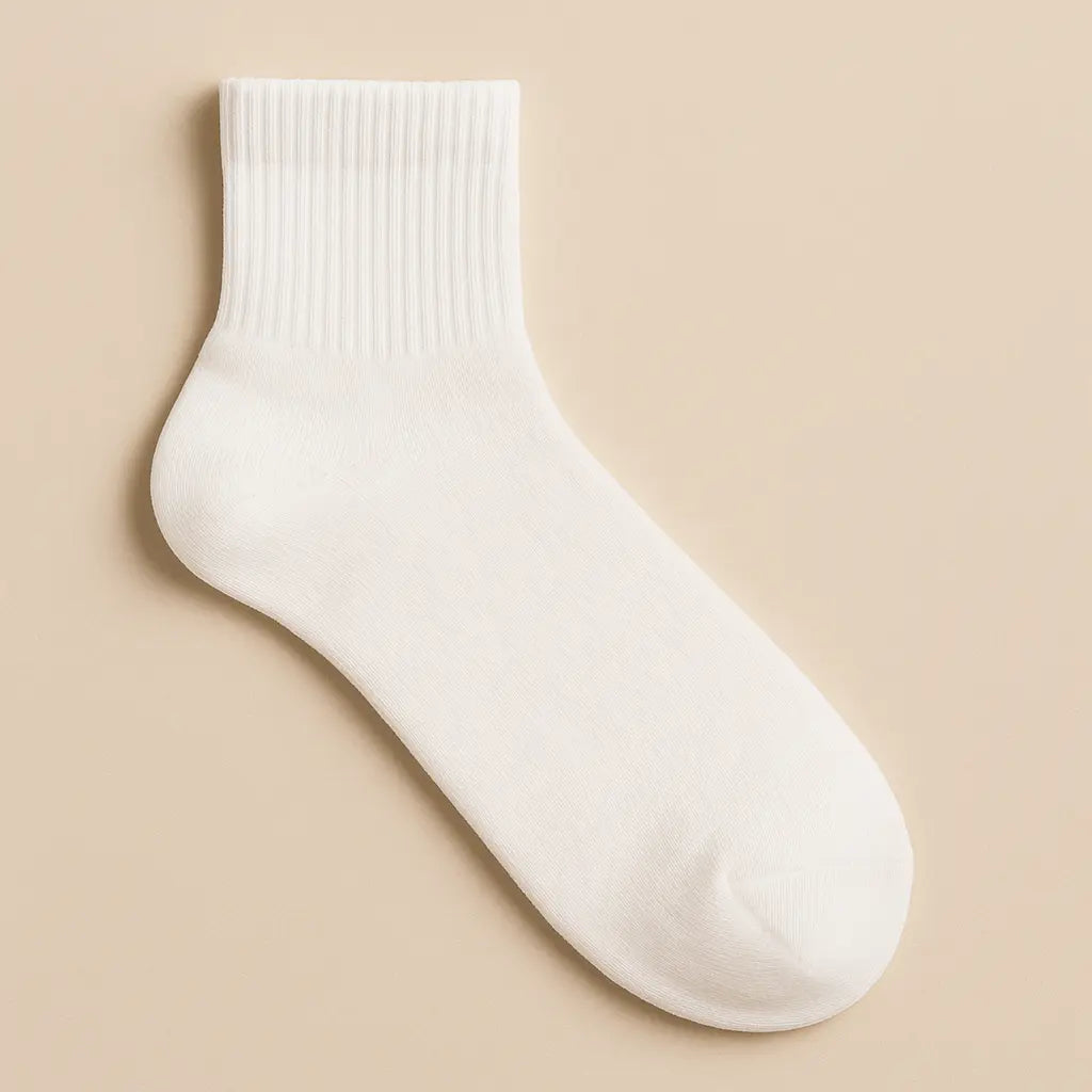 Chaussettes hommes courtes en coton blanc SOXX vue à plat