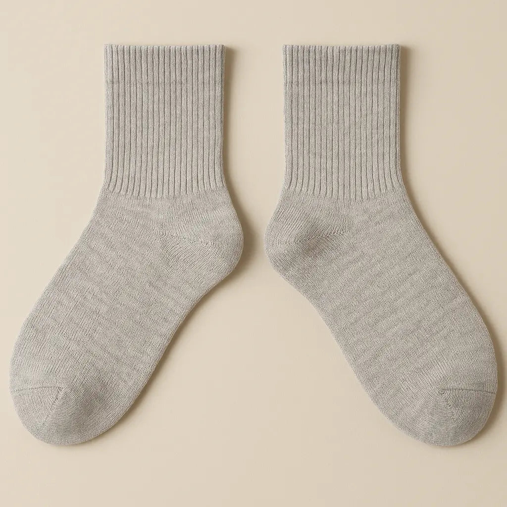 Chaussettes hommes courtes en coton gris clair paire