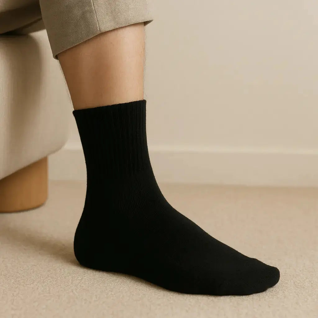 Chaussettes homme courtes noires en coton en situation