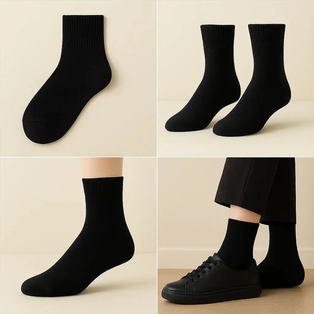 Chaussettes homme courtes noires en coton galerie produit